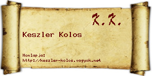 Keszler Kolos névjegykártya